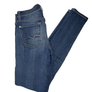 7 for all Mankind Mid/High Rise Skinny Gwenevere Slightly Distressed Jeans Sz 25